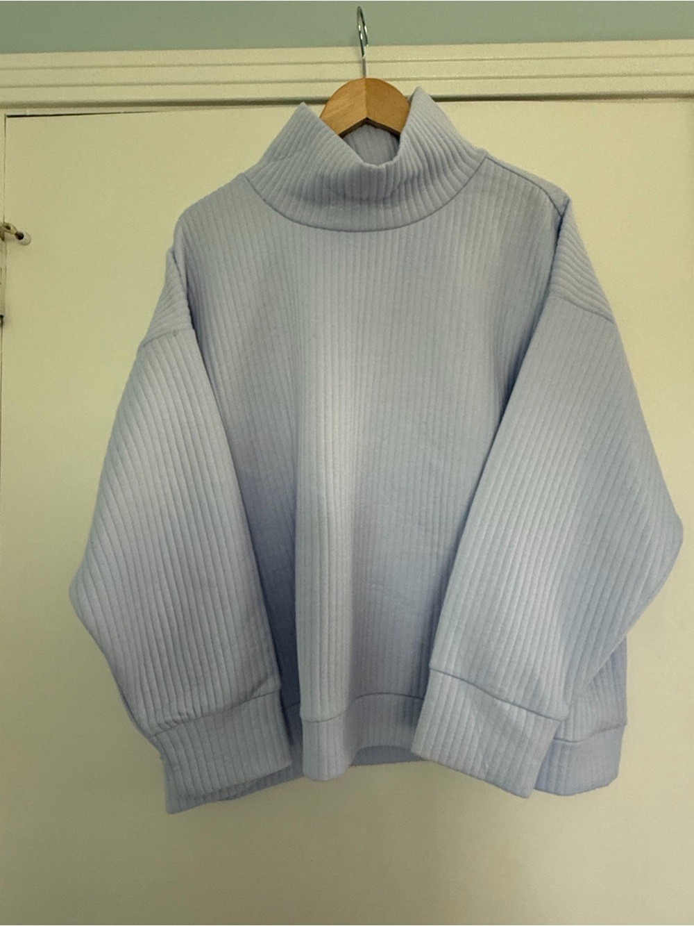 Lilac Ribbed Turtleneck Sweatshirt- Women's